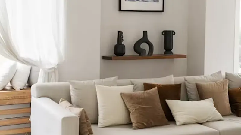 Khung hình buổi livestream giới thiệu sofa phòng khách